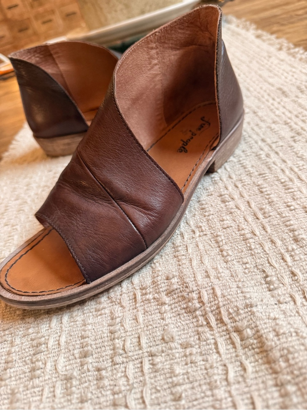 Free People Brown Open-Toe Leather Men’s Sandals